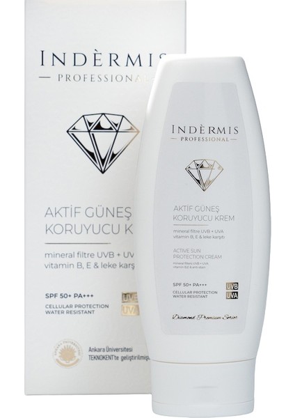 Indermis Aktif Güneş Koruyucu Krem SPF 50+ – Yüz Ve Vücut İçin fiyatları