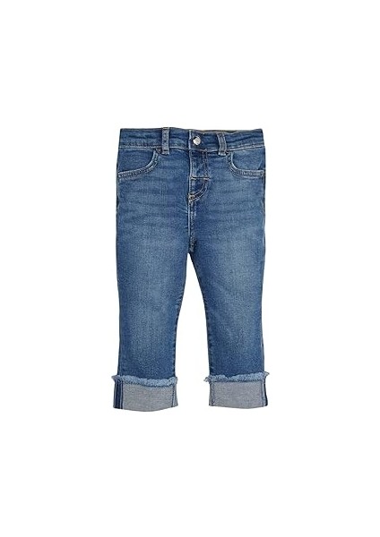 Kız Bebek Straight Fit Duble Düz Paça Cepli Jean Pantolon