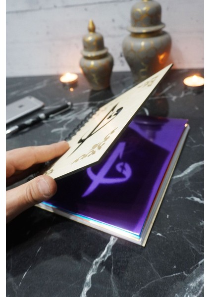 Elif Vav Temalı Ahşap Kapaklı Defter - Çizgili Defter - Ajanda - Okul Defteri (A5 - 120 Sayfa) fiyatları