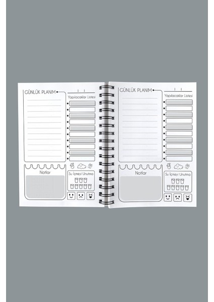 Elif Vav - Ahşap Kapak Ajanda - Günlük Planlayıcı (Ahşap Rengi Banu) Tarihsiz Planlama Defteri