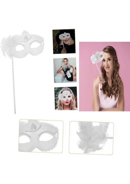 Bfs Beyaz Işıltılı Tutmalı Fotoğraf Çekimi Maskesi 18X29 cm fiyatları