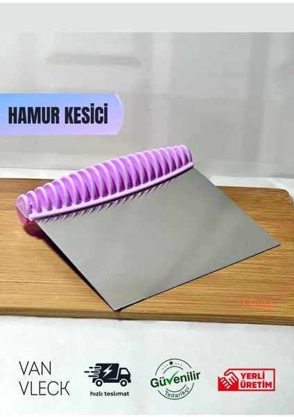 Paslanmaz Çelik Hamur Kesme Spatulası – Lüks Kazıyıcı, Pasta Kek Şekillendirici Kesici Aparat