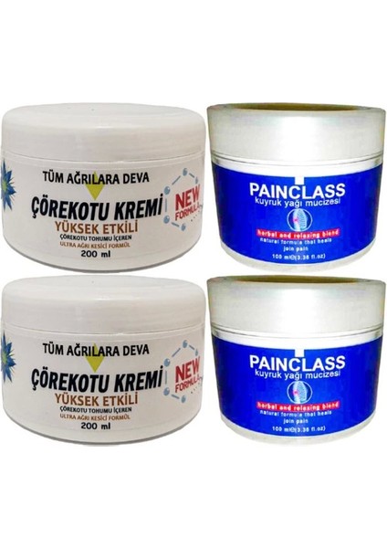 2 Tane Çörek Otu Kremi Xl Box Büyük Boy White Box 200 ml + Yanında 2 Tane Painclass Kuyruk Yağı 100 ml Kremi Masaj Seti