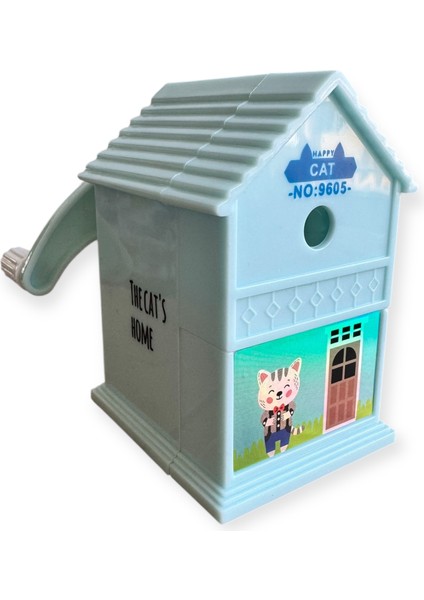 Sevimli Hayvan Temalı Ev Şeklinde Kalemtraş, Panda, Kedi ve Tavşan Desenleri, 3 Renk Seçeneği fiyatları