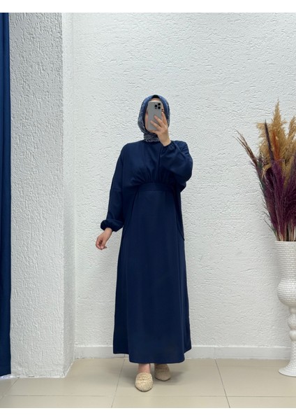 Meledra Bağlama Detaylı Ikili ELBISE-AS4081 Lacivert
