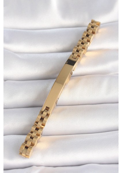 316L Çelik Gold Renk Zincir Künye Model Erkek Bileklik - Lisinya fiyatları