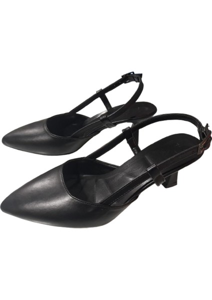 Siyah Kadın Kadeh Topuklu Şık Mat Ayakkabı modelleri