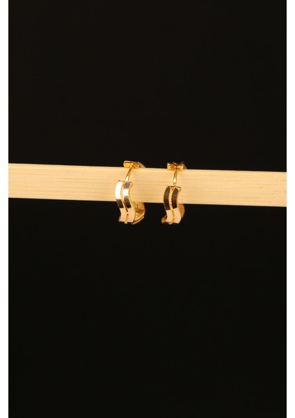 Zikzak Ajda 2 Sıra Altın Küpe CGKKP0214