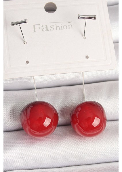 Pirinç Gümüş Renk Çivi Kiraz Model Kadın Küpe - Lisinya