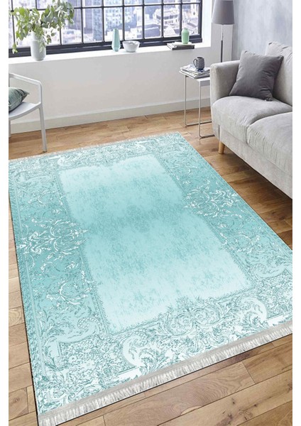 Makinede Yıkanabilir Kilim Kaymaz Tabanlı Halı Kolay Süpürülebilir Dot Tabanlı Salon Halısı 3077B