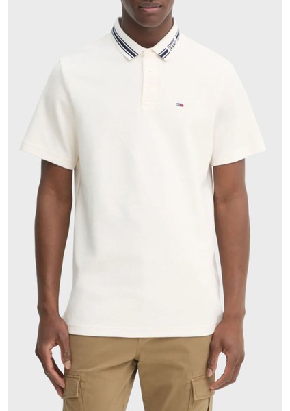 Erkek Beyaz Regular Fit Polo Yaka T-Shirt