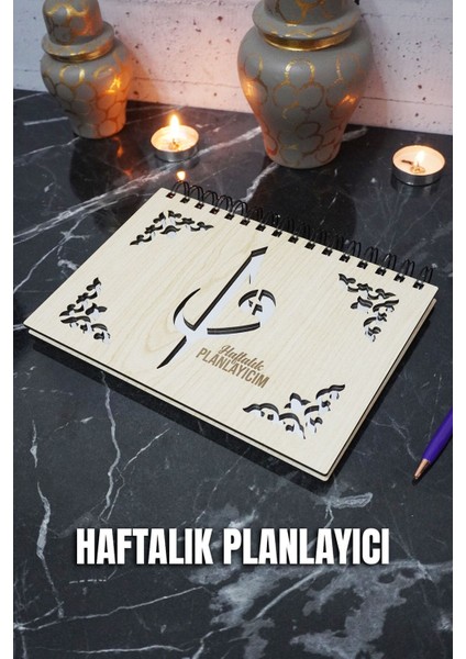 Elif Vav Tasarım Ahşap Plan Defteri - Tarihsiz Ajanda - Haftalık Planlayıcı (Süresiz Planlayıcı) A5 fiyatları