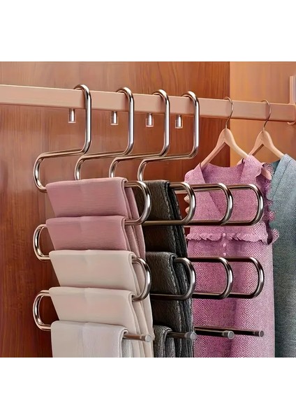 5 Katlı Metal Pantolon Askısı Dolap Içi Düzenleyici 1 Adet Pantolon Eşarp Şal Askısı fiyatları