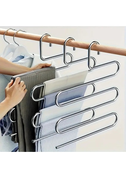 5 Katlı Metal Pantolon Askısı Dolap Içi Düzenleyici 1 Adet Pantolon Eşarp Şal Askısı modelleri