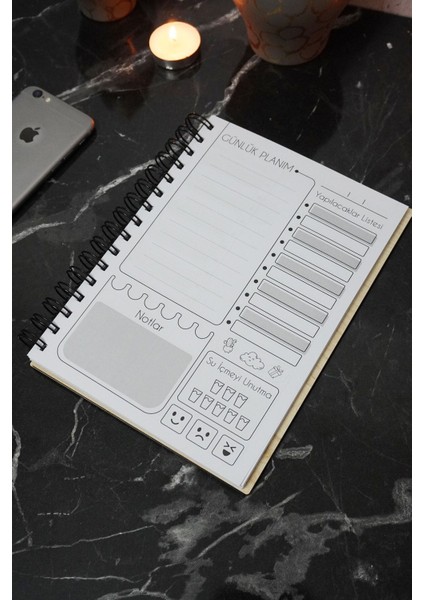 Istanbul Tasarım Ahşap Plan Defteri - Süresiz Ajanda - Günlük Planlayıcı (Planlama Defteri) A5 fırsatları