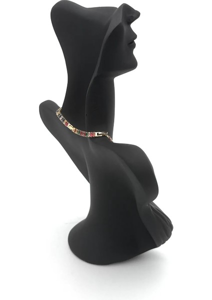 Çok Renkli Su Yolu (Stainless Steel) Zirkon Gold Kararmaz Çelik Kolye fiyatları