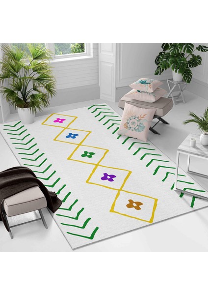 Kaymaz Taban Yıkanabilir Halı – Mutfak, Salon, Yatak Odası Için Modern Dijital Baskı Halı
