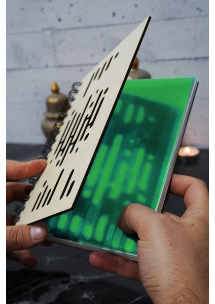 Müzik Ritmi Desenli Ahşap Kapaklı Defter - Çizgisiz Defter - Ajanda- A5 Anı Defteri fiyatları