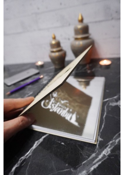 Istanbul Temalı Ahşap Kapaklı Defter - Çizgili Defter - Ajanda - Okul Defteri (A5 - 120 Sayfa) fiyatları