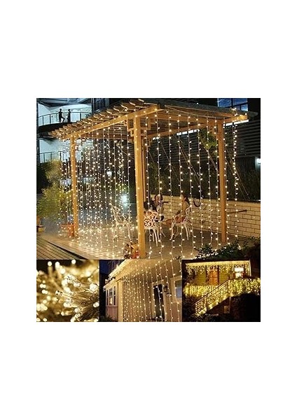 DD70YT1365 320 LED 8 Foskiyolu Dekoratif LED Güışığı Perde, 2x2 Metre