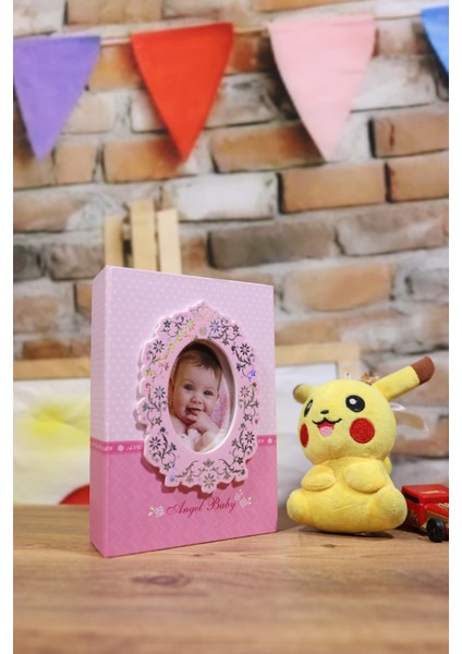 10x15 cm 100’lük Pencereli Bebek Fotoğraf Albümü Pembe