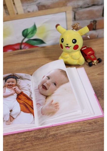 10x15 cm 100’lük Pencereli Bebek Fotoğraf Albümü Pembe modelleri