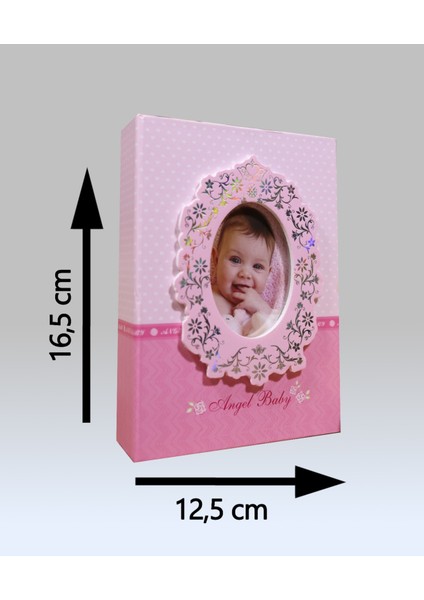 10x15 cm 100’lük Pencereli Bebek Fotoğraf Albümü Pembe