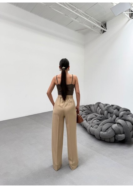 Trio Arka Bel Lasti̇k Detayli Palazzo Pantolon fiyatları