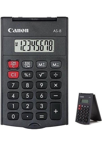 As-8 Siyah 8 Haneli Kapaklı Cep Tipi Hesap Makinesi modelleri