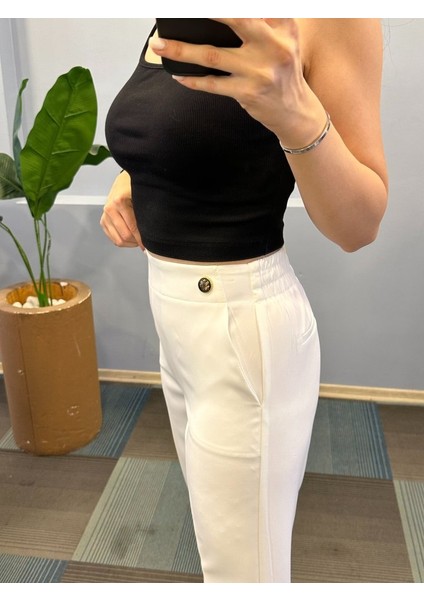 Bel Lasti̇kli̇ Düğmeli̇ Pantolon modelleri