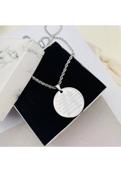 Ayetel Kürsi Kolye2 Dualı Kolye Çelik Silver 60+5cm indirimleri