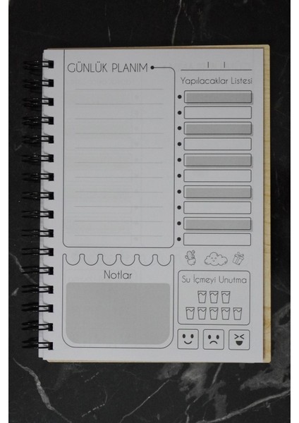 Tüy Kalem Ahşap Plan Defteri - Süresiz Ajanda - Günlük Planlayıcı (Tarihsiz Planlama Defteri) A5 modelleri