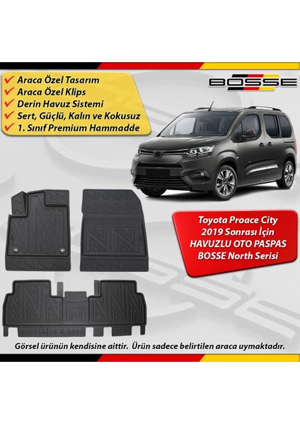 Toyota Proace City Paspas Araca Özel 2019 Derin Havuzlu Bosse North Serisi fırsatları