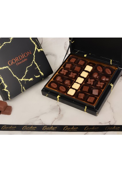 Gordion Butik Özel Çikolata Kutusu 300 gr - Şık Hediye, Yoğun Lezzetler