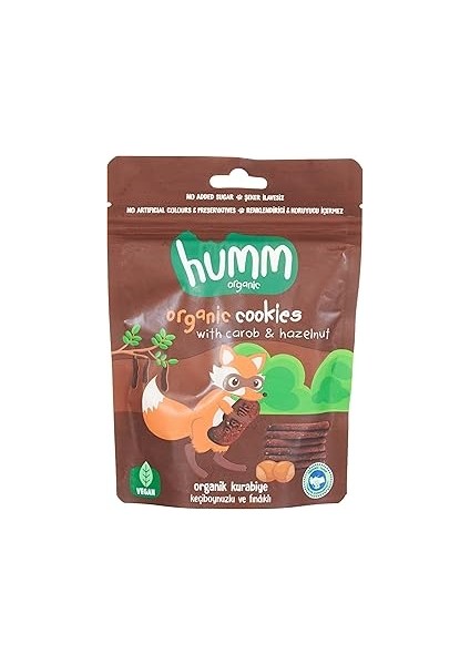 Humm Organic Keçiboynuzlu Fındıklı Vegan Kurabiye 1 Paket(55 gr x 1 Adet)
