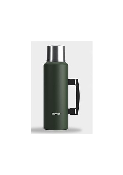 Stevig 4 Camp Klasik Vakumlu Kulplu Çelik Termos 1.5 Lt. Gree ST-206