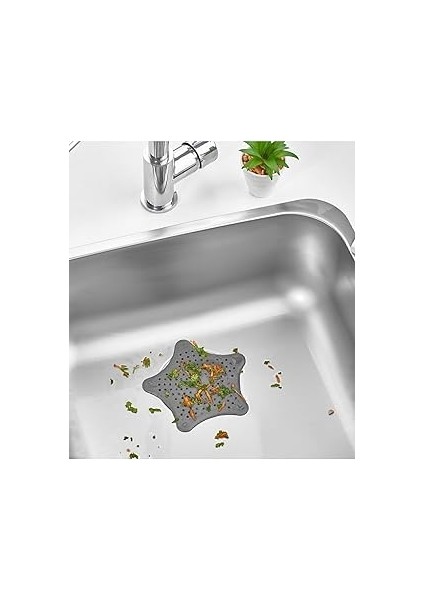 Vatuzlu Siliko Kaymaz Yıldız Lavabo ve Küvet Süzgeci Yıldız Süzgeç SEA114KRŞK