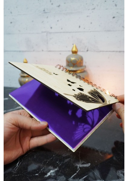 Kelebek Figürlü Ahşap Süresiz Plan Defteri - Tarihsiz Ajanda - Haftalık Planlayıcı - A5 fiyatları