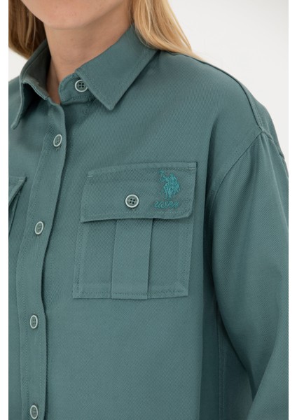 Kadın Mint Gömlek Desenli 50271427-VR090