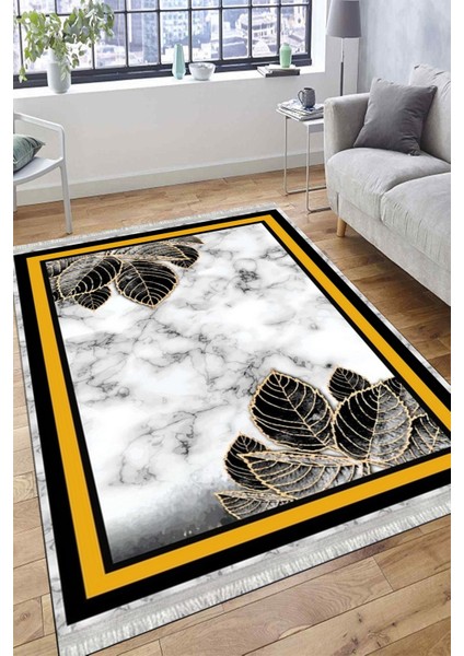 Floral Desenli Kaymaz Tabanlı Halı Makinede Yıkanabilir Kilim Dot Tabanlı Halı 2011A