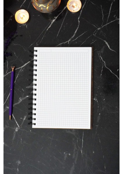 Dondurma Ahşap Kapaklı Spiralli Defter - Kareli Defter - 60 Yaprak (120 Sayfa) - A5 15X21 cm modelleri