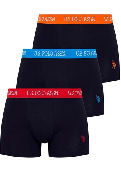 Erkek Boxer Lisanslı %95 Pamuk %5 Elastan 3'lü Kutulu Paket / Lacivert