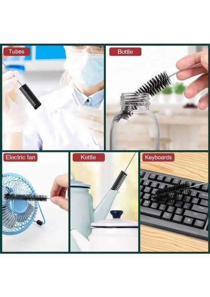 3’lü 24 cm Pipet Temizleme Teli – Ince Alanlar Için Fırça, Paslanmaz, Dar Yüzey Temizleyici fırsatları