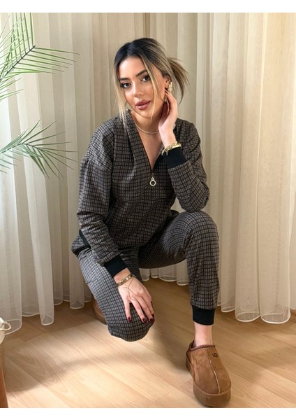 Kadın Iki Iplik Kumaş Fermuar Detay Kapüşonlu Ikili Takım fiyatları