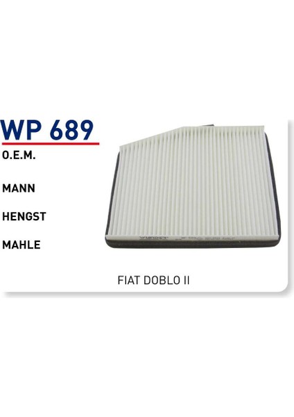 Wp689 Οem 000000 Fıat doblo II Otomobil polen filtre pollen filter