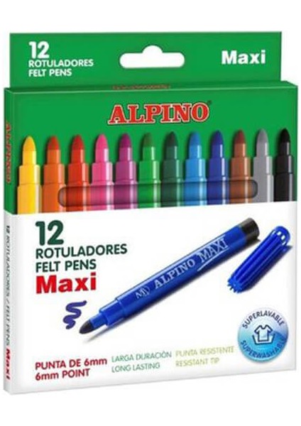 Maxi Jumbo Keçeli Kalem 12 Renk (Ar-06)