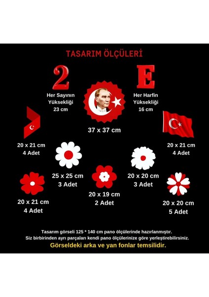 29 Ekim Cumhuriyet Bayramı Pano Süsü fiyatları