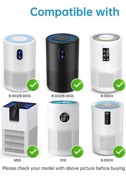 Mooka B-D02L&M05 Hava Temizleyicileri ve Vewıor B-D02U & Tailulu D10 Hava Temizleyicisi Için 2 Paket B-D02L Yedek Filtre (Yurt Dışından) indirimleri