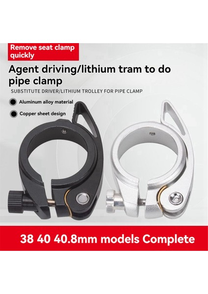 2 Adet Katlanır Bisiklet Sele Boru Kelepçesi Hızlı Çıkarma Kolu ile Birlikte 40MM, Siyah Sp8 Boru Kelepçesi ile Uyumludur (Yurt Dışından) modelleri