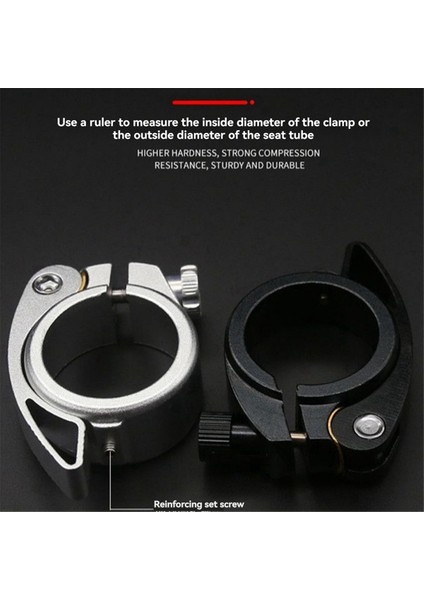 2 Adet Katlanır Bisiklet Sele Boru Kelepçesi Hızlı Çıkarma Kolu ile Birlikte 40MM, Siyah Sp8 Boru Kelepçesi ile Uyumludur (Yurt Dışından) fırsatları